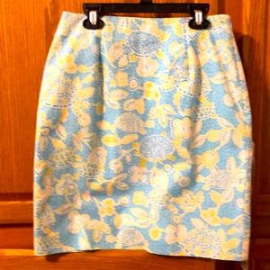 Talbots turtle pattern skirt size 6 petite